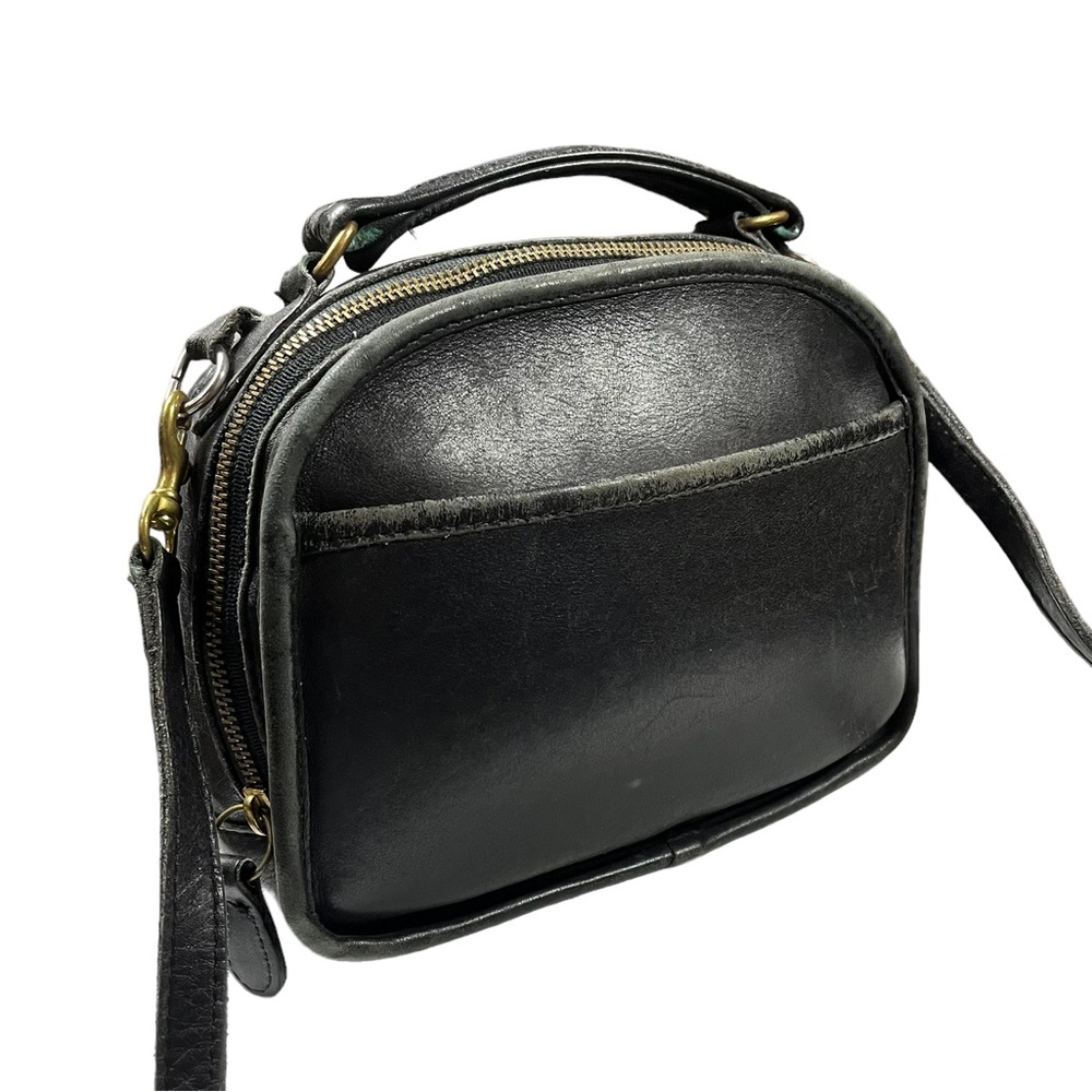 Vintage 90s Coach Lunch Box Zip Black Leather Bag 9991